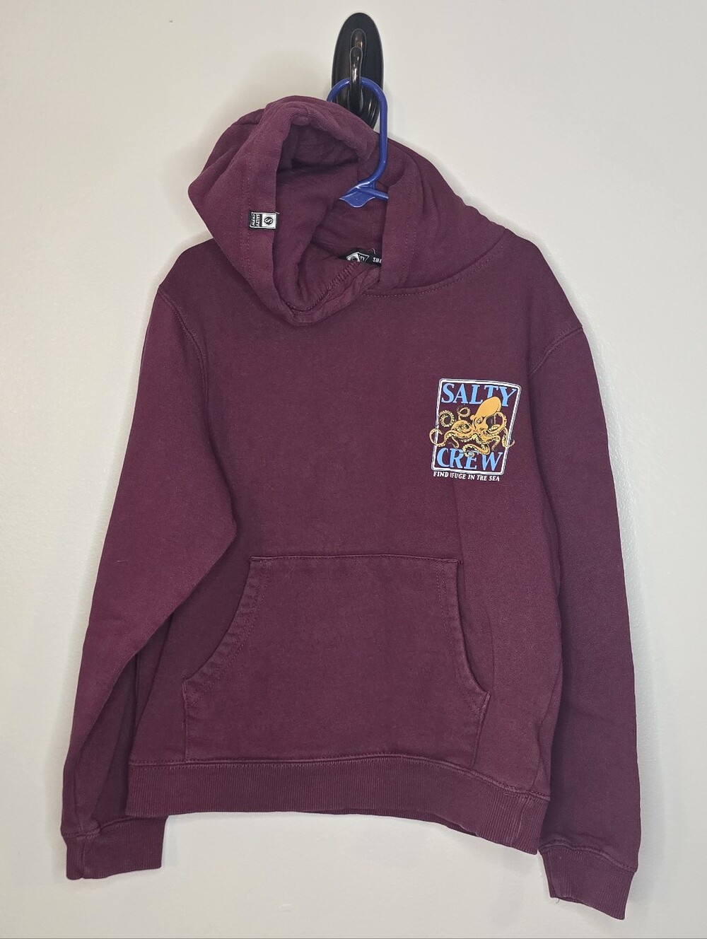 Salty Crew Kids Maroon Crewneck Pullover Hoodie